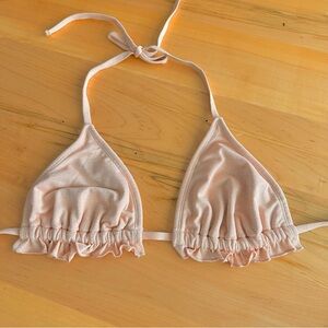 Shimmery triangle bikini top L